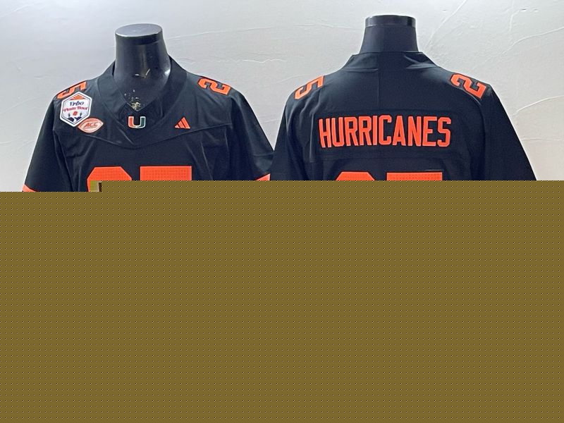 Men 2026 Miami Hurricanes #25 Hurricanes Black 3th generations Limited NCAA Jersey 07->ncaa teams->NCAA Jersey